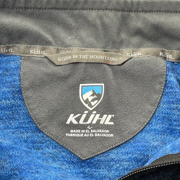 Kuhl Pullover Mens Large Brown Blue Heather Chianti Fleece Thumbholes Wool Blend - Picture 10 of 12